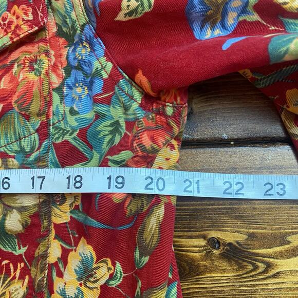 Vintage Susan Bristol Floral Denim Jacket Top Womens Size PM Button Up Pockets - Picture 6 of 8